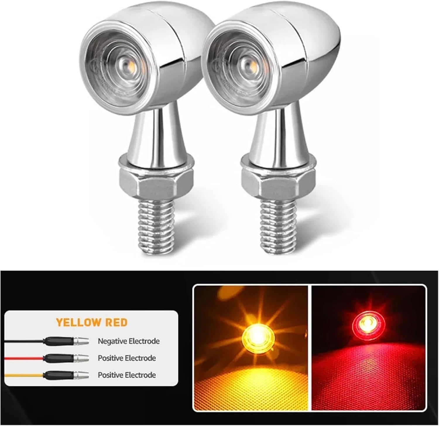 Generic Mini uniwersalne wskaźniki Dla BMW Kierunkowskazy LED, kierunkowskazy, bursztynowa czerwona lampa, 12 V, 8 mm, lampa błyskowa, lampa motocyklowa