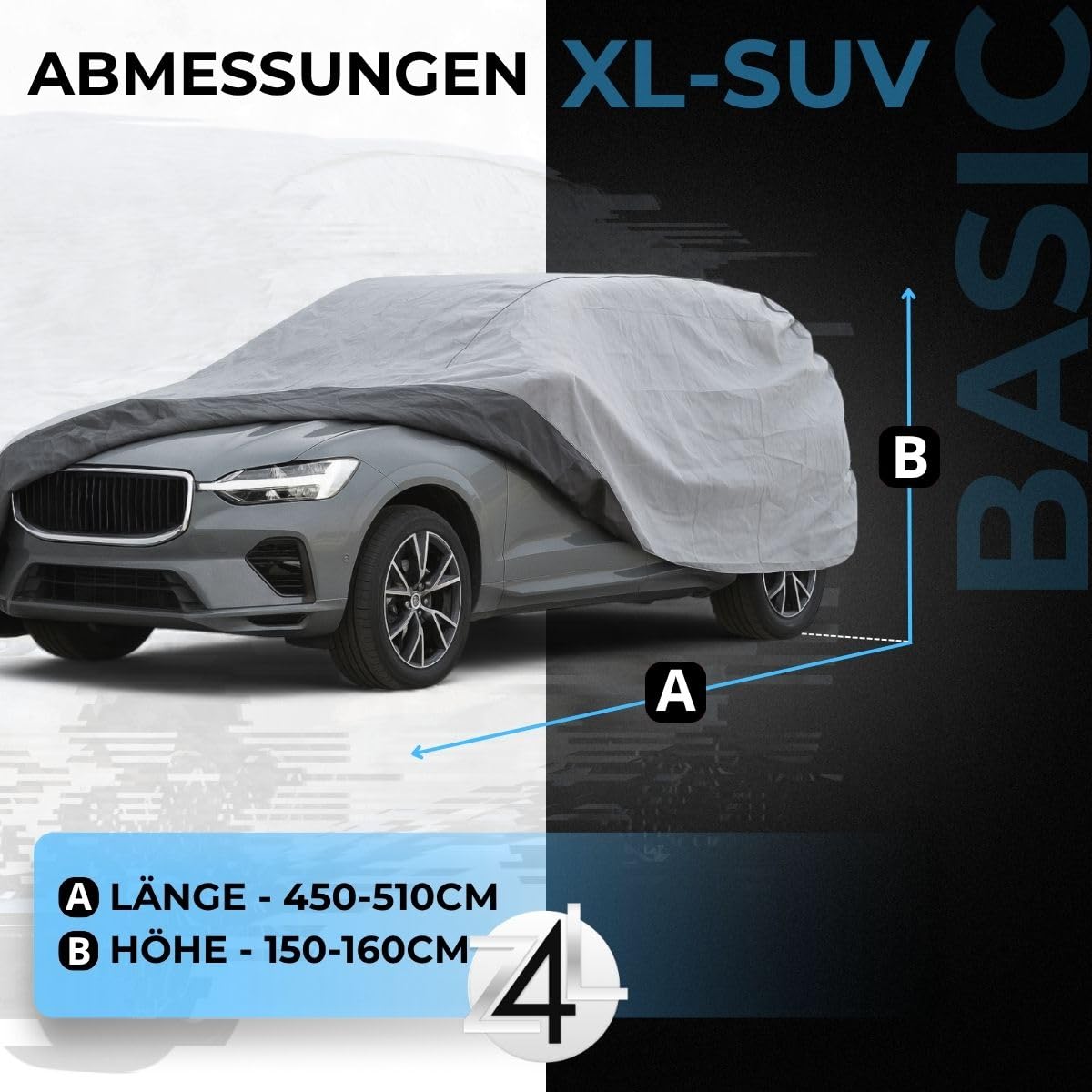 Z4L Autoabdeckung passend für CX-80-4-Lagiges, atmungsaktives Material, Schützt vor Schnee, UV, Ganzjährig