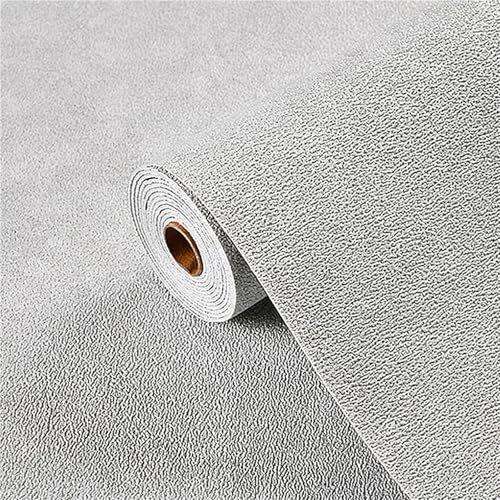 OZLCUA Selbstklebende Isolier-Tapete Selbstklebende 3D-Leinentapete aus Schaumstoff, schalldämmend, wasserdicht, Wandaufkleber, modernes, schlichtes Schlafzimmer(Diatom grey,50cmx5m)