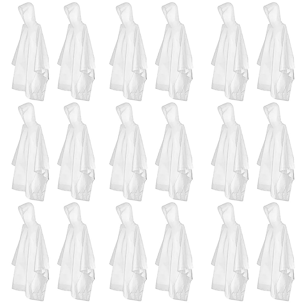 18 Pièces Poncho Pluie Imperméable - Multi-Fonctionnel Poncho - Réutilisable Pluie - Léger Poncho Pluie - Poncho Anti Pluie À Capuche | Adulte Unisexe, Camping, Taille Unique