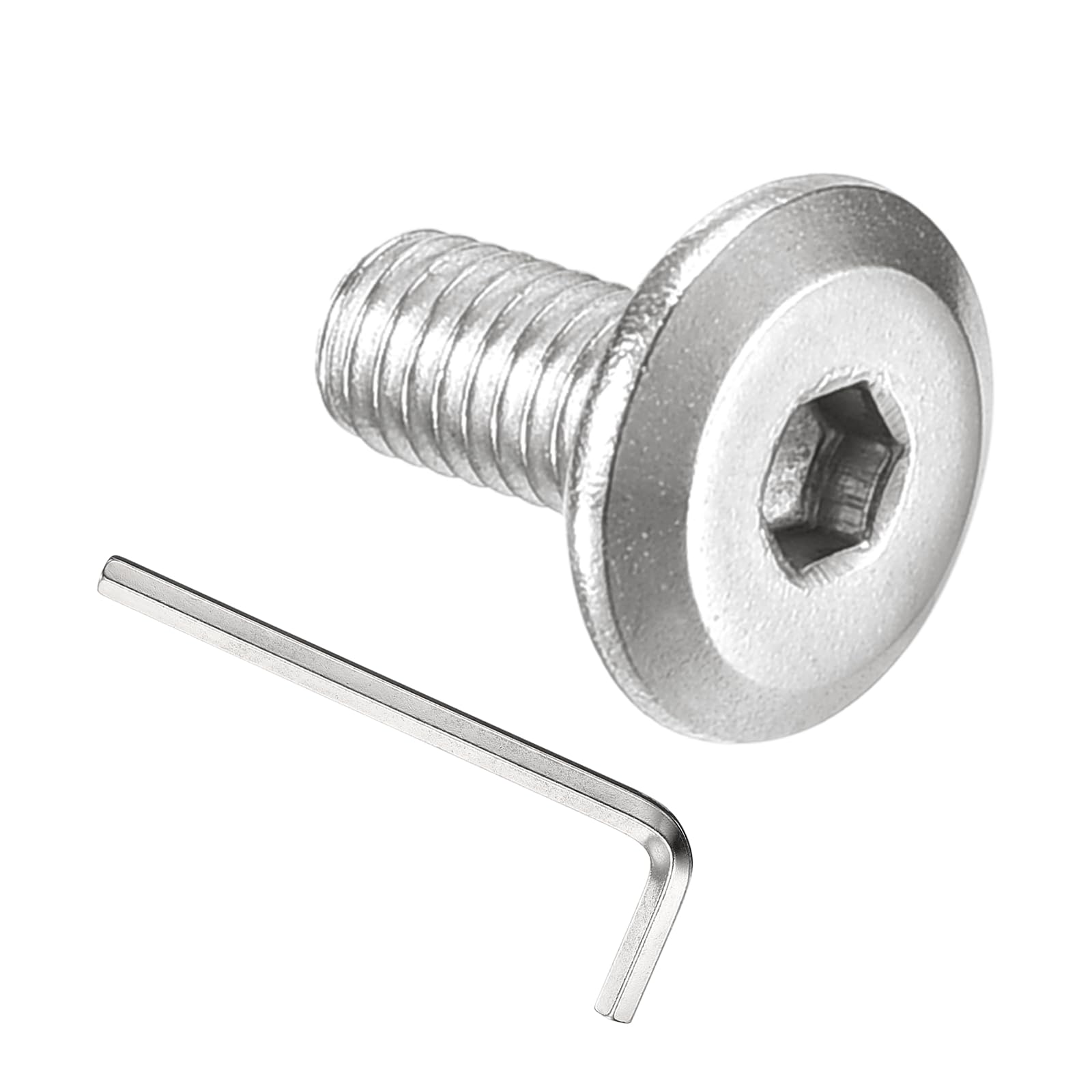 PATIKIL M3x6mm Flat Head Hex Socket Cap Screws Bolts, 100PCS 304 Stainless Steel 18-8 Furniture Bolt with Hex Allen Wrench for Bed Chair Repairs Ship Assembly Mechanical Industry, Silver
