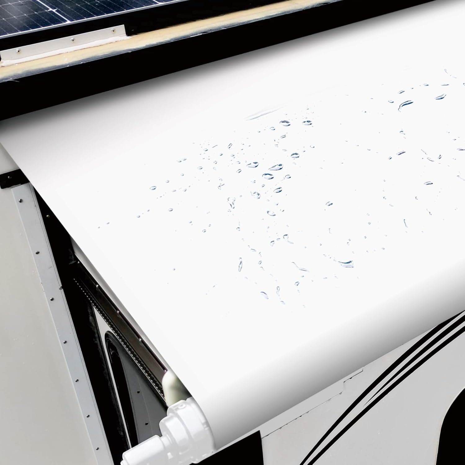 RV Slide Out Awning Kit - Modular Camper Slide Topper for 5th Wheels, Travel Trailers and Motorhomes - White, 7'9'' (7'1'' Fabric)