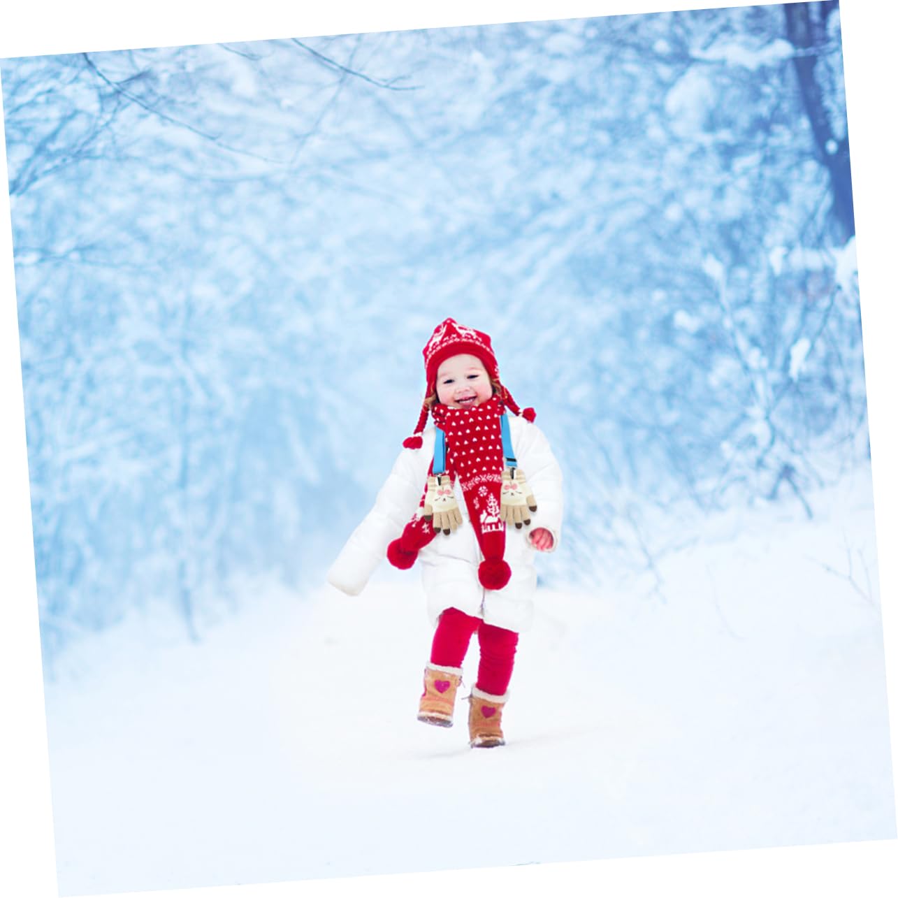 WOFASHPURET 2pcs Baby Hats and Mittens Clip Boys and Girls Winter Gloves Holder Glove Hat Hanger for Outdoor Winter