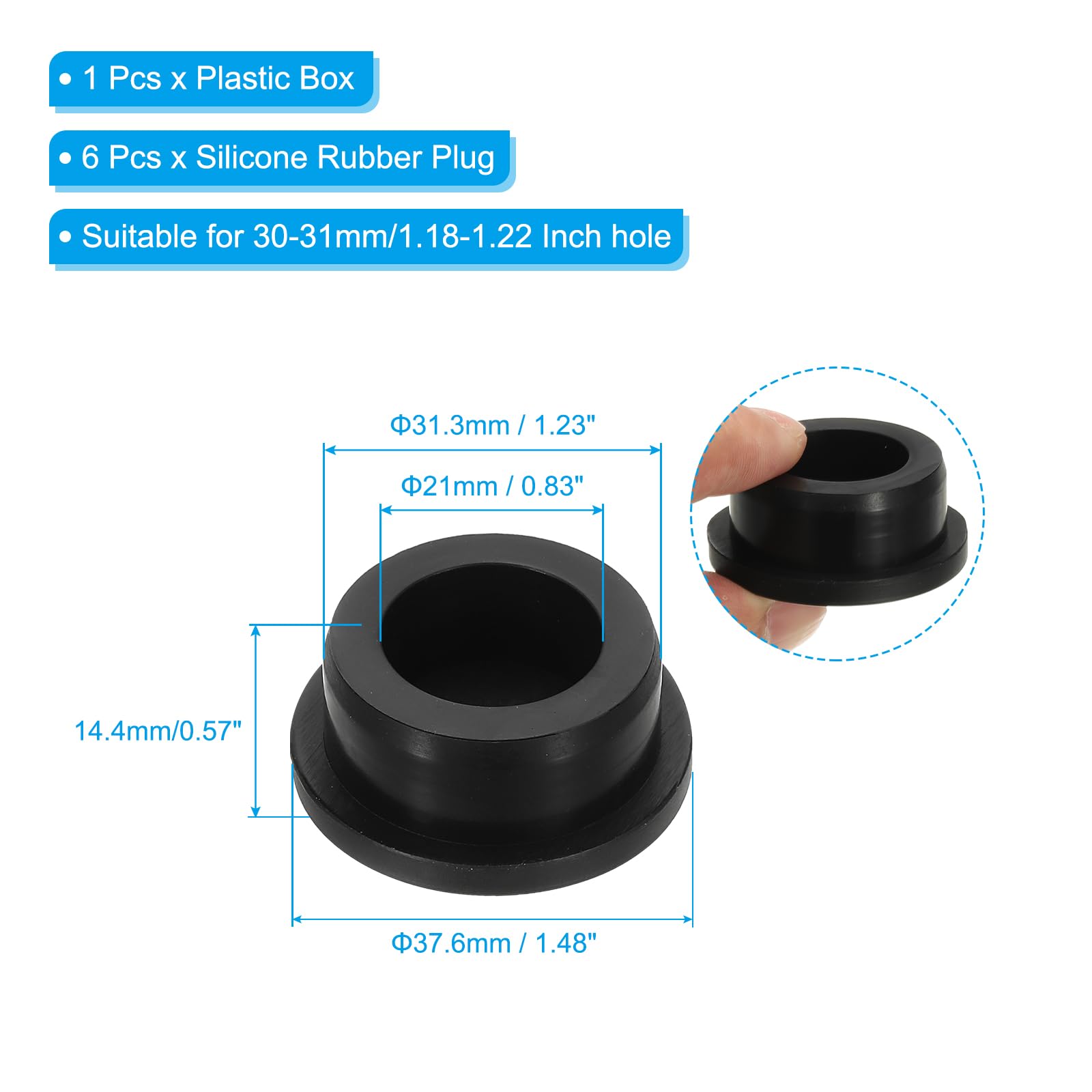6× Silikon-Gummistopfen T-Form – Für 32–33 Mm Löcher, Hitzebeständig Bis 315 °C