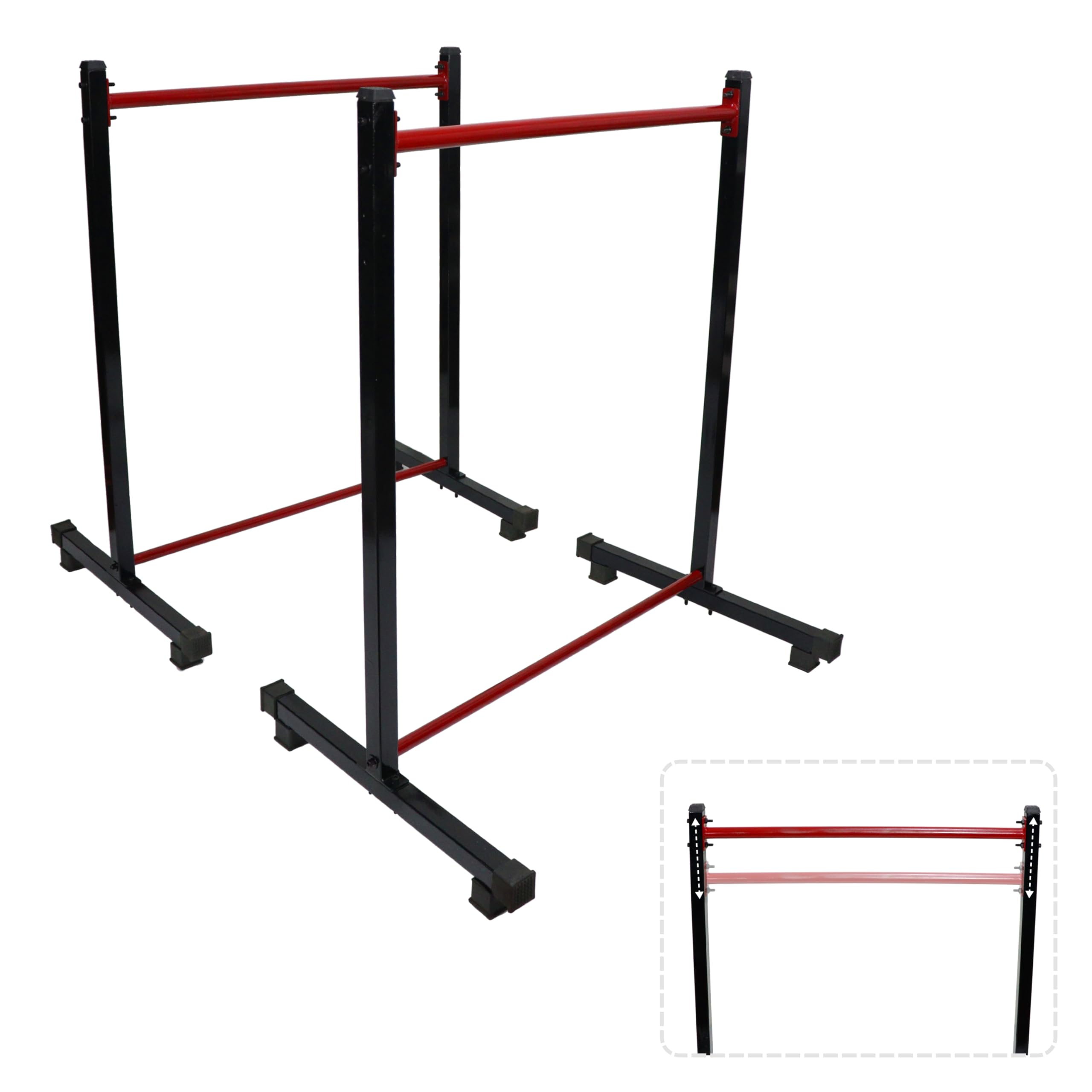 SONRET - Dip Bars – Dip Stand with Cross-Support Bar – Dip Bar with Non-Slip Caps – Calisthenics Bar With Comfort Handles – For Dips, Push-ups & Leg Raises Parallel Bar for Home, Gym