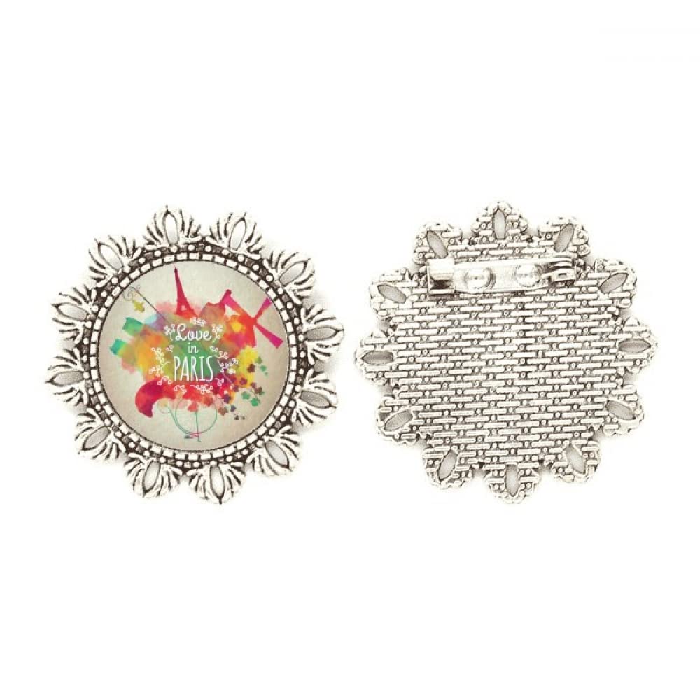 Broche de plata con flor de la Torre Eiffel de alta joyería 4