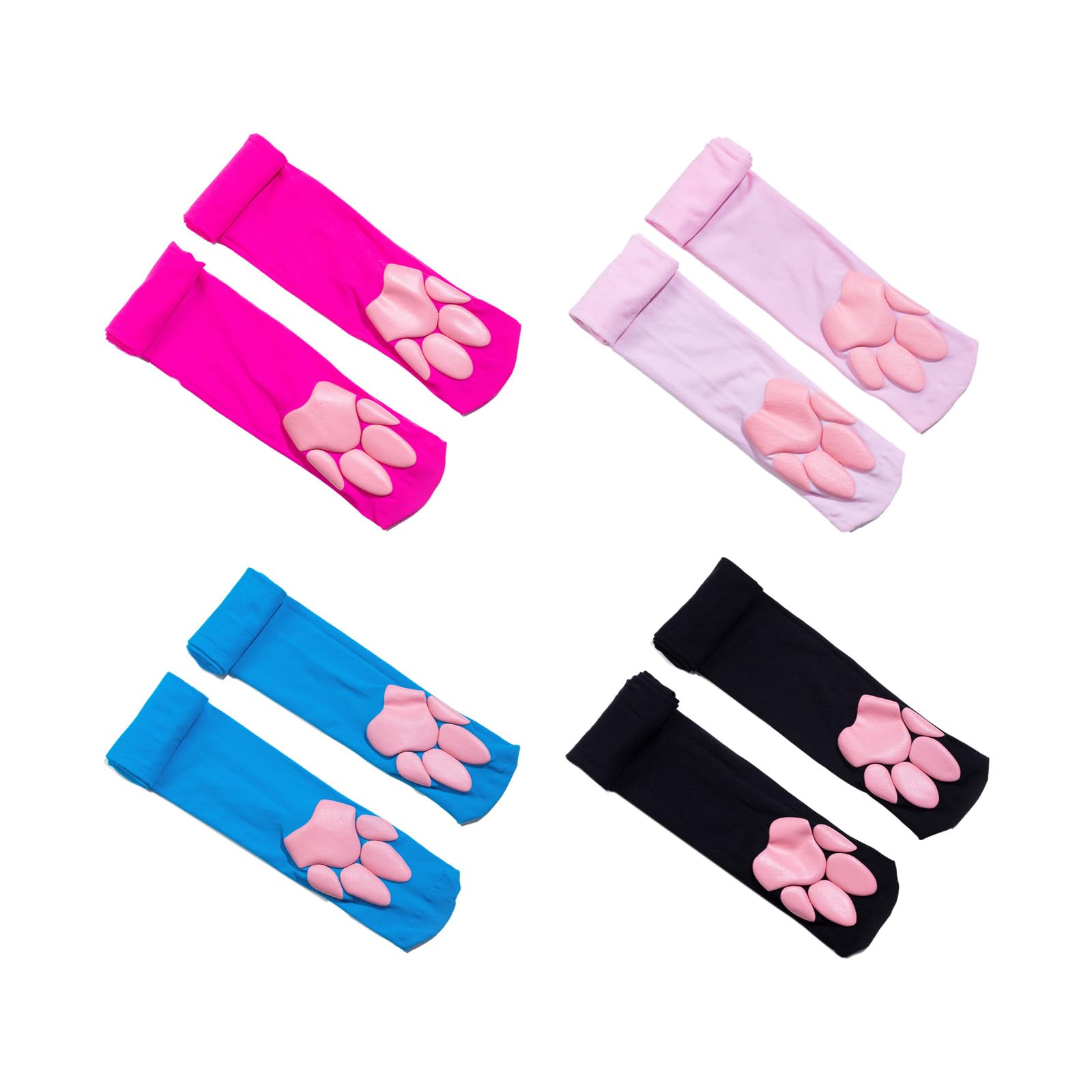 REDYY Cute Cat Paw Thigh High Stockings Lolitas Over Knee Stockings Pink Kitten Claw Stockings Cat Cosplay Costume Gifts: Pink