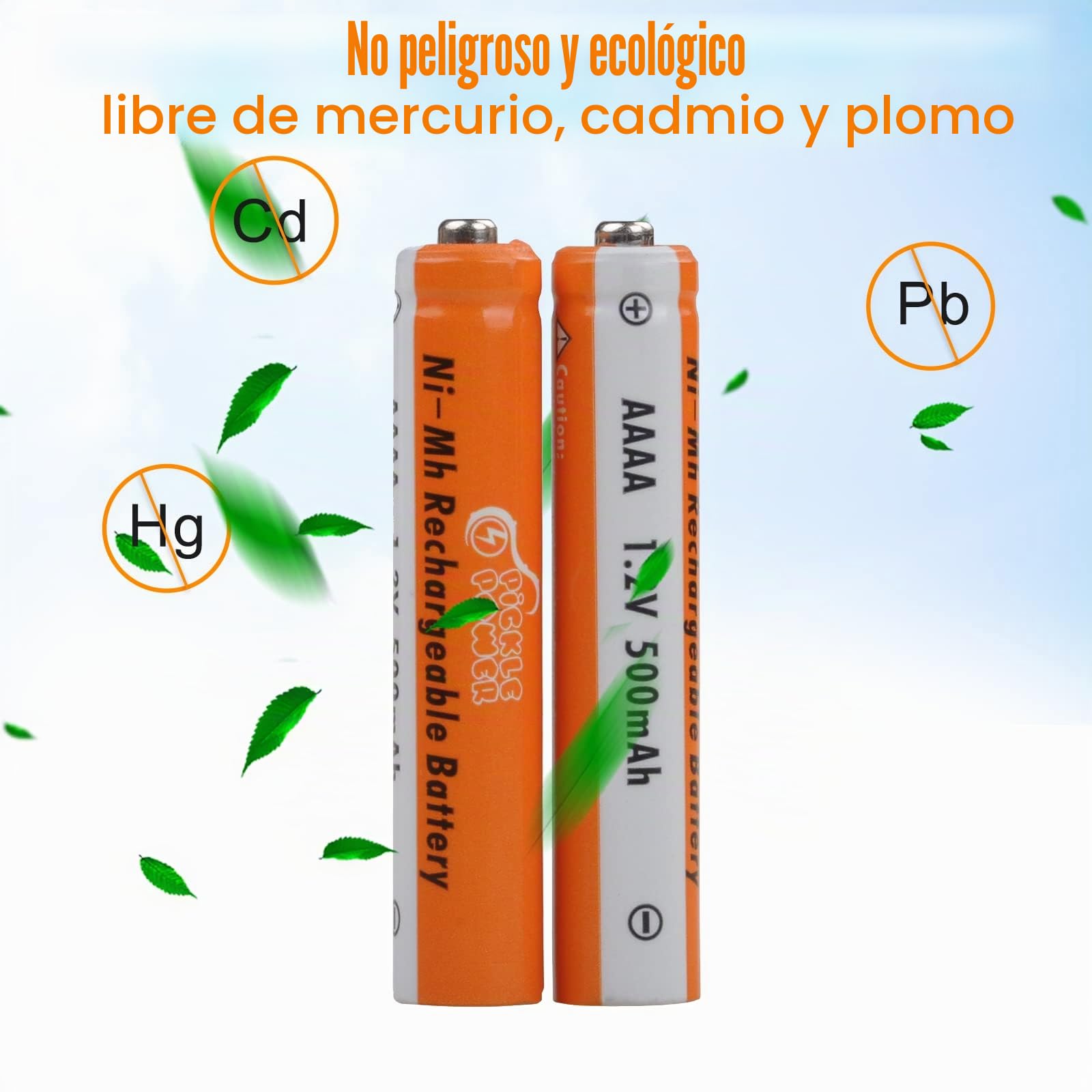 Pilas AAAA, Pickle Power 2 X 500mAh NI-MH AAAA Batería Recargables para Surface Pen/Pantalla táctil Pen/Google pixebook Pen/Cepillo de Dientes/Ratones y Cargador USB para batería AA AAA AAAA