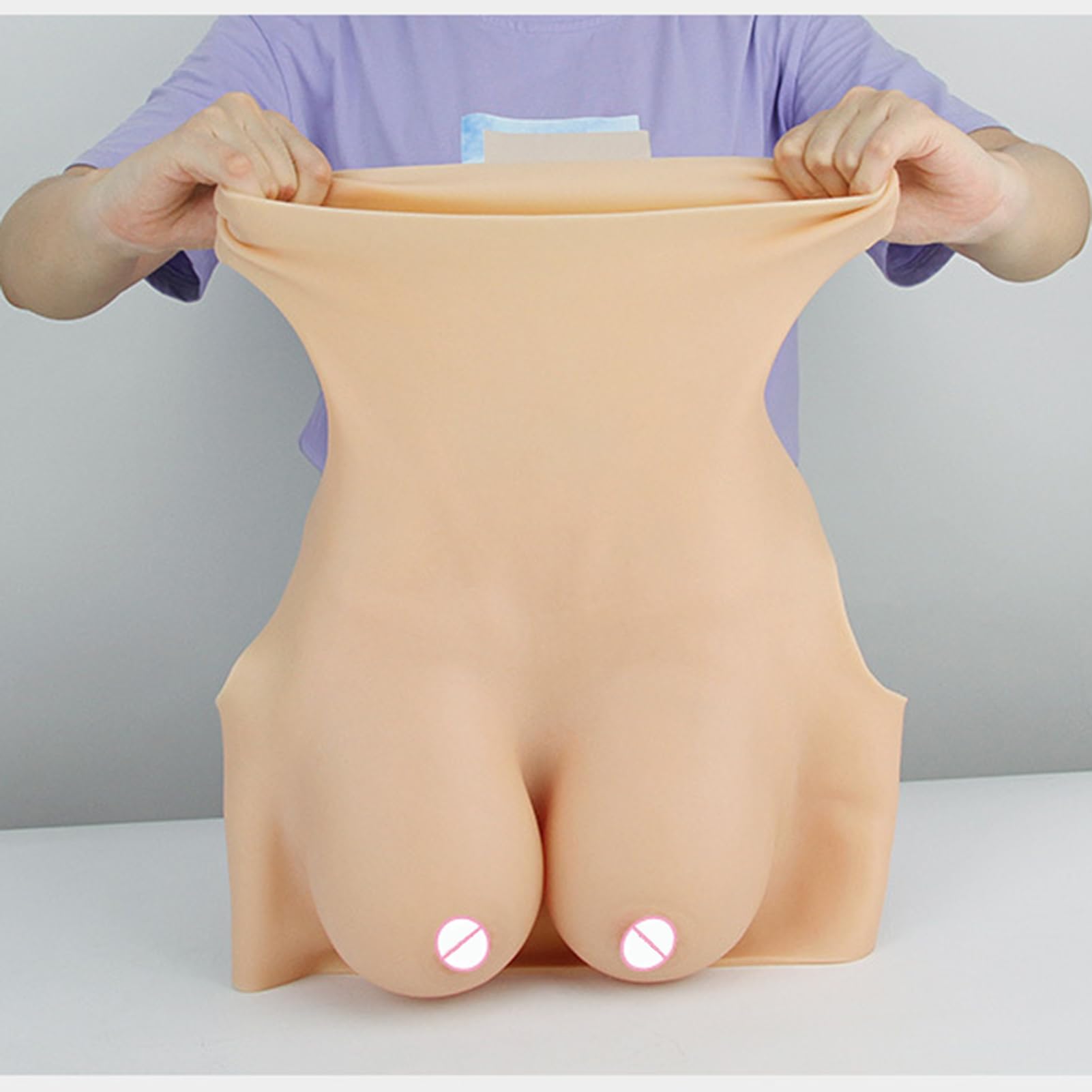 TUBETOP Faux Sein Demi-Longueur sans Peau Faux Sein Faux Poitrine Fournitures De Diffusion en Direct pour Cosplay Sein Artificiel Flesh-H