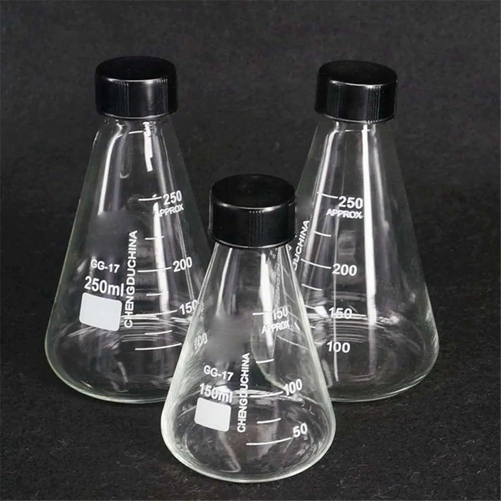 Urządzenia i wyposażenie laboratoryjne 50/100/150/250/500/1000/2000 ml GG17 szkło stożkowe kolba stożkowa końcówka śruba szklana kolba laboratoryjna (1000 ml)