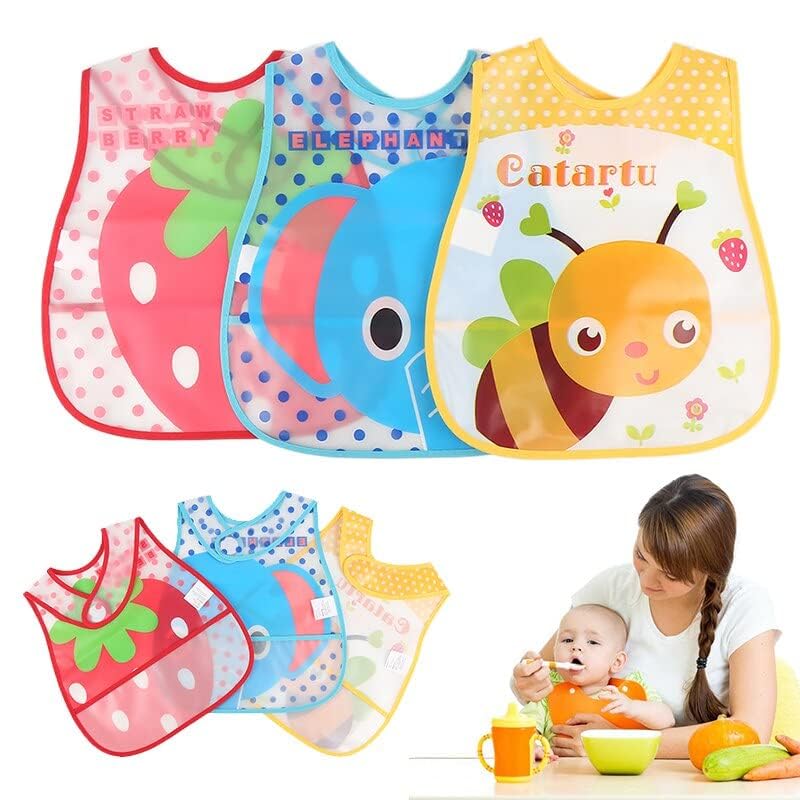 BABY STATION Plastic Waterproof Baby Apron with Bib – Random Colors | Easy-Clean Feeding Bib | Mess-Free Waterproof Apron for Babies & Toddlers-image-39