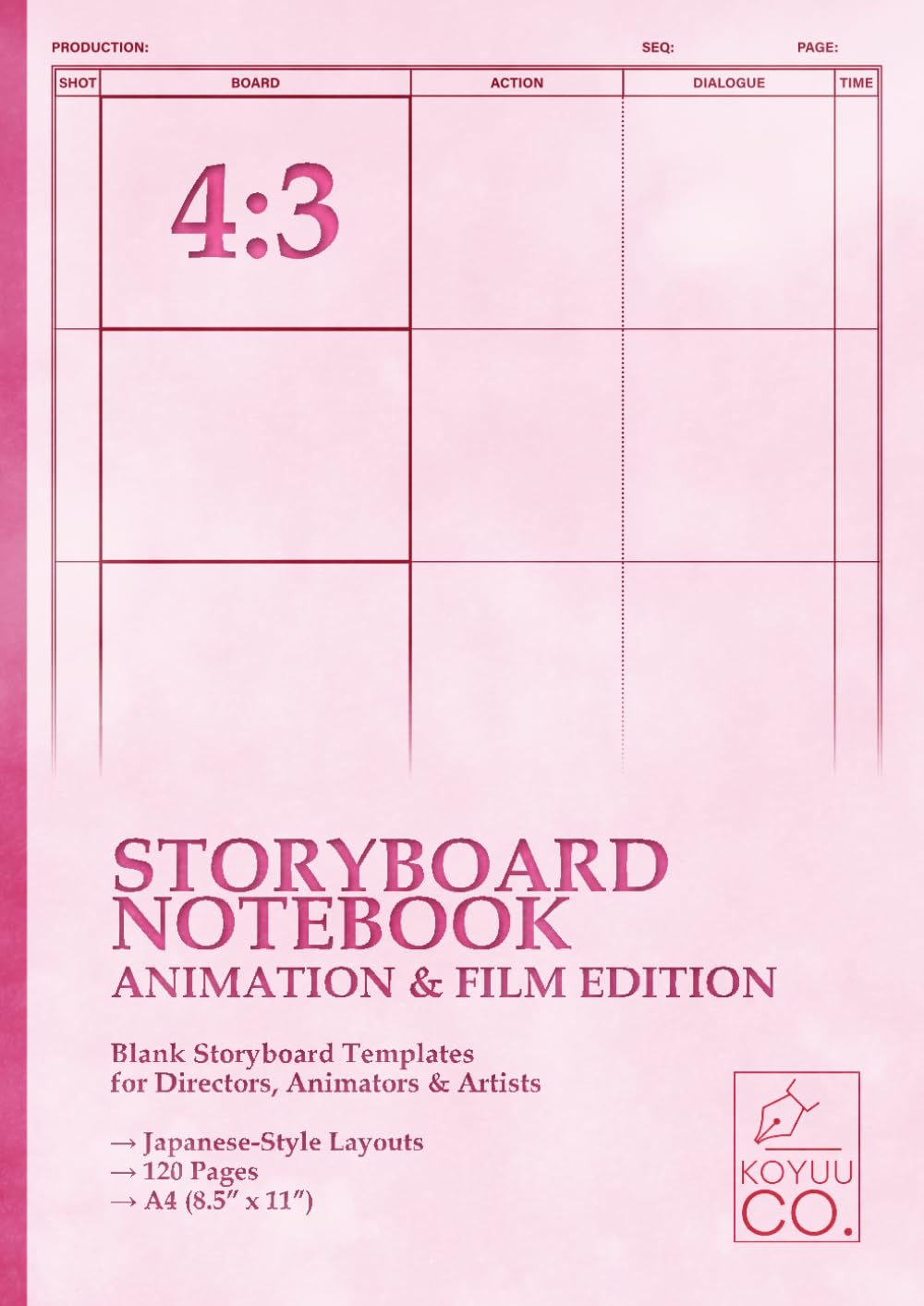 Storyboard Notebook 4:3 – Animation & Film Edition: Blank Storyboard Templates for Directors, Animators & Artists | Japanese-Style Layouts | 120 Pages | A4 (8.5" x 11")