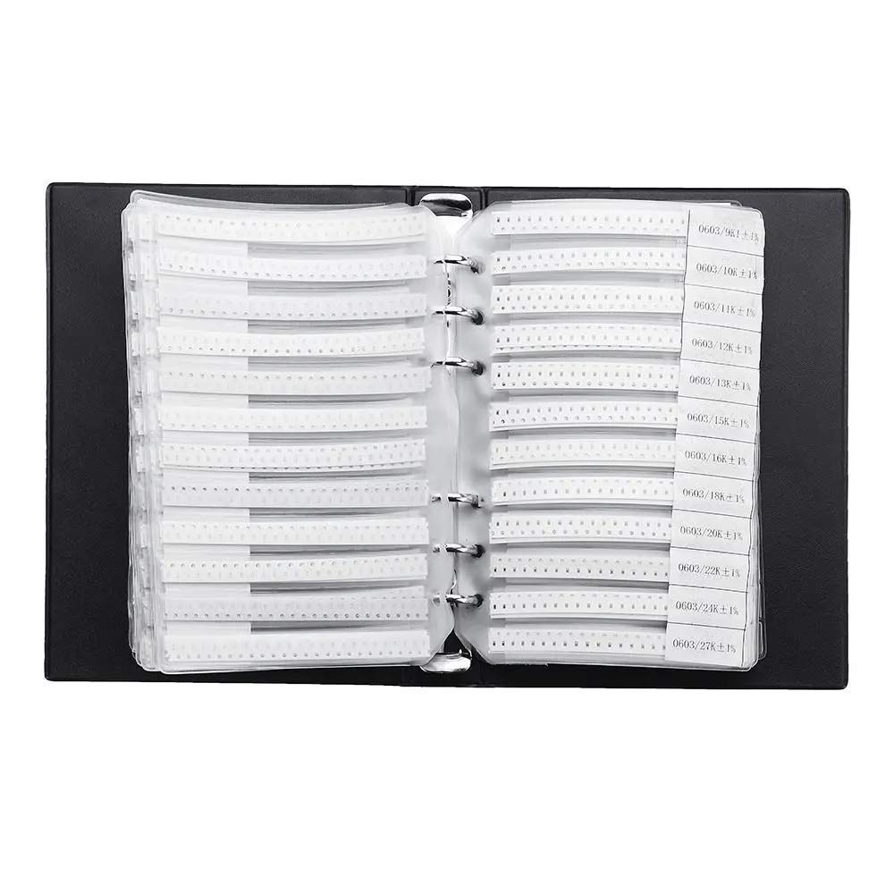 DollaTek 1% 0603 SMD Resistance Assorted Folder (0 ohm-10M ohm) 170value x 50pcs = 8500pcs échantillon de Livre