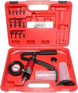 DPTOOL Brake Bleeder Kit with Hand Held Vacuum Pump Tester, Adapters and 2 Reservoir Bottles for Auto Car Truck Motorcycle Brake System Bleeding Tools