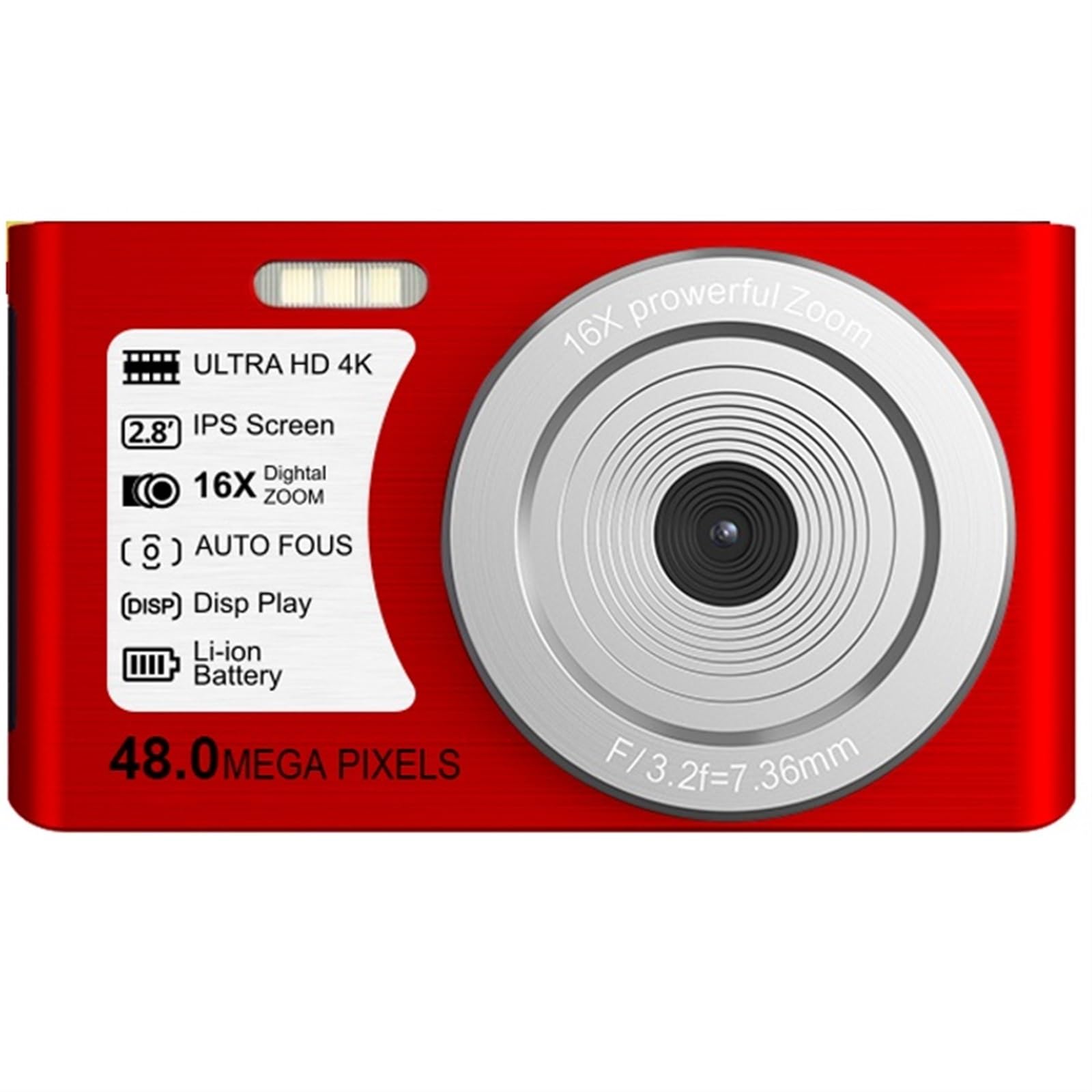 Appareil photo numérique 48MP caméscope vidéo ralenti avec grand écran LCD de 2,8 pouces