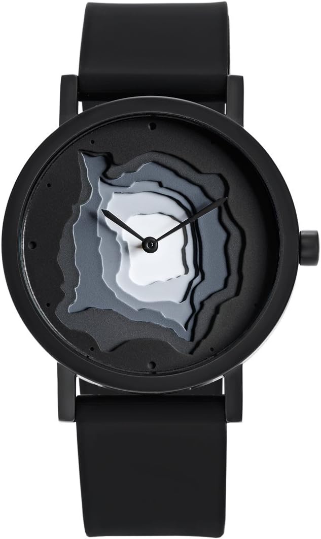 Projects Watches "Terra-Time Black Quartz INOX IP Steel Silicon Men's Watch