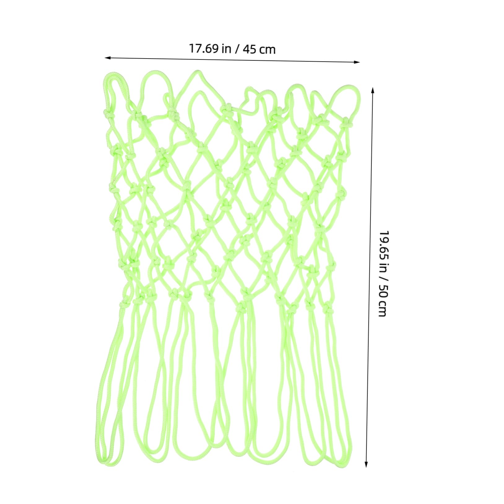 Happyyami Outdoor Glow Dark Basketball Net Heavy Duty Nylon Replacement Net with Solar Powered Fluorescent Feature Fits Standard Hoops for Nighttime Sports Light Green