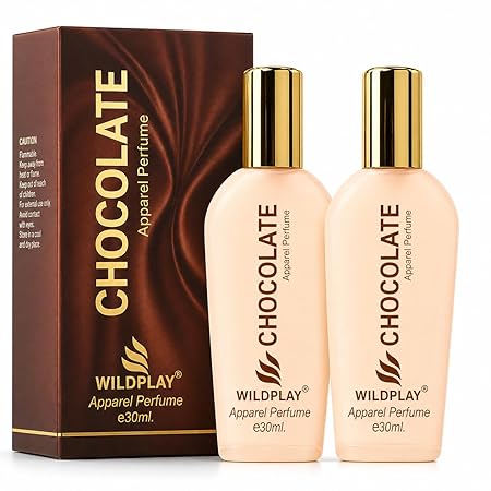 Wildplay Chocolate Apparel Perfume for Men & Women – Sweet, Warm & Inviting Unisex Fragrance with Rich Cocoa Notes, Long-Lasting Scent, Perfect for Everyday & Gifting (30ml Pack of 2)