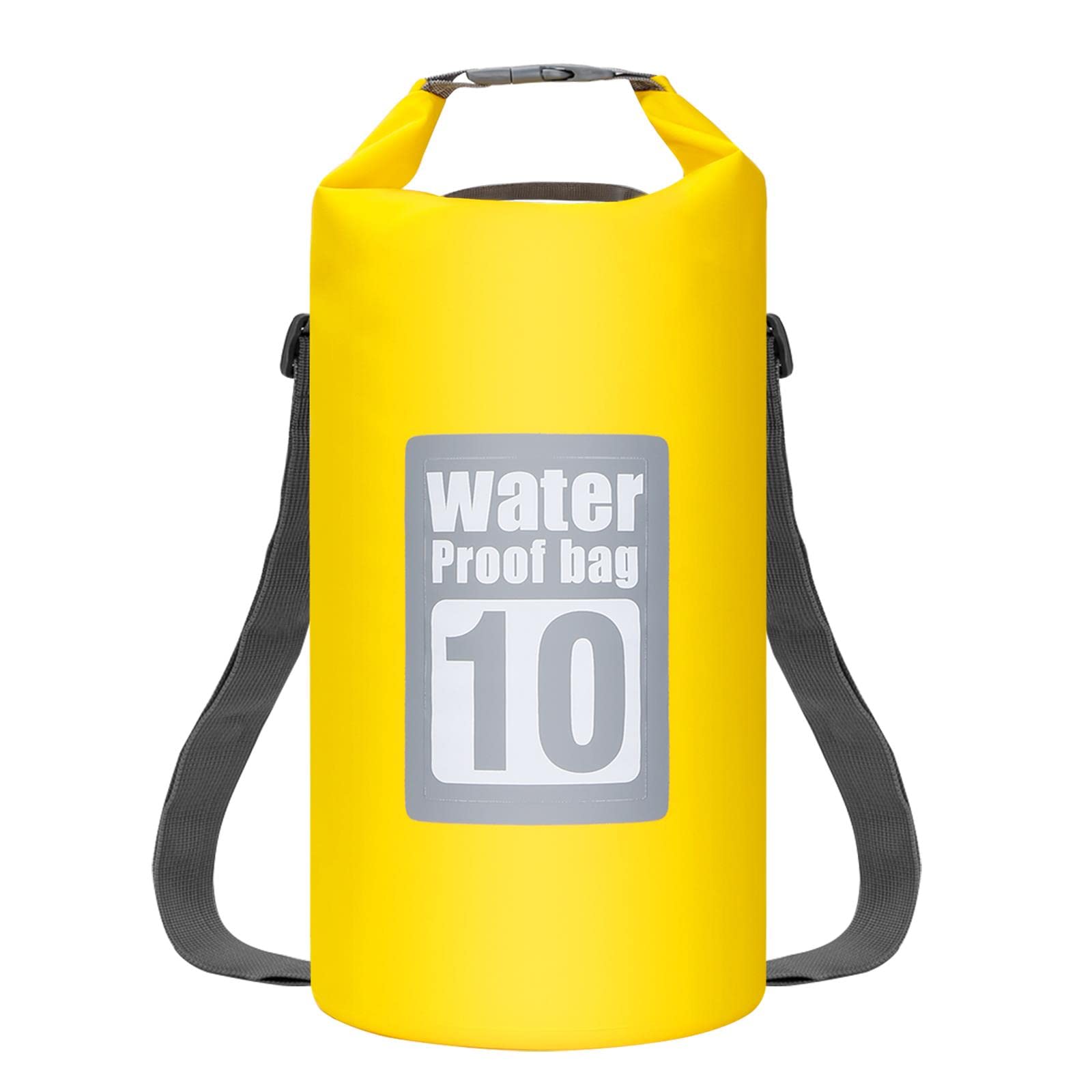 32nd Waterproof PVC Dry Bag Sack Roll Top Rucksack with Adjustable Shoulder Straps - 10L