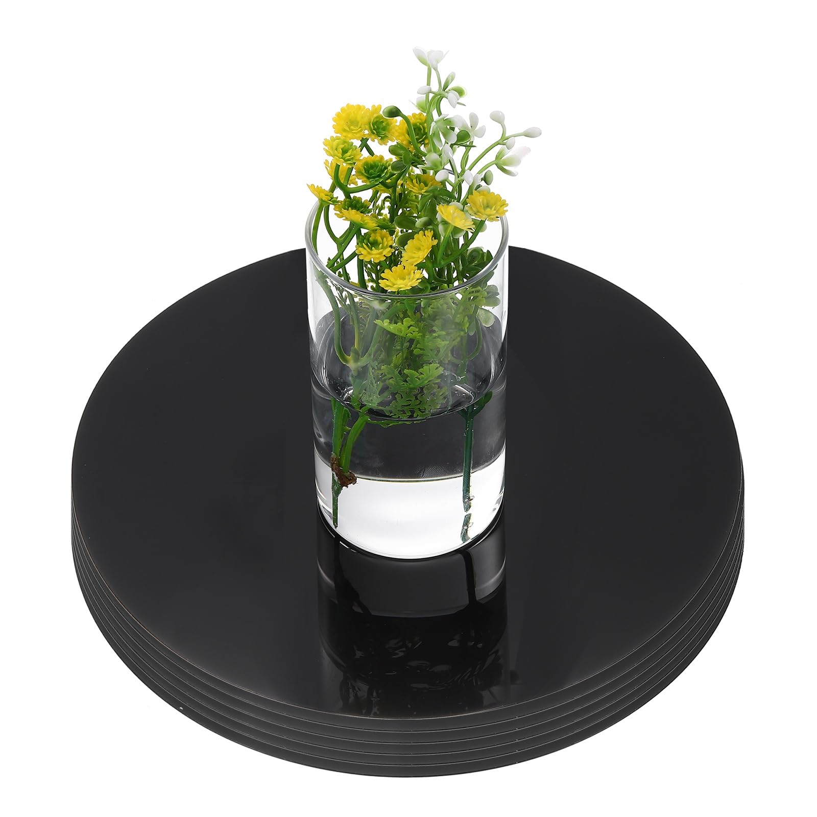 Centres de table ronds acrylique noir pour décoration mariage chic et buffet