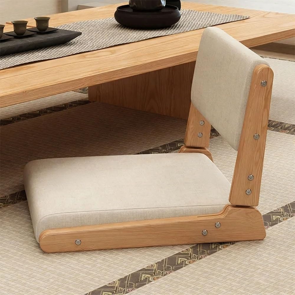 Genérico Silla Plegable de Suelo con Respaldo – Asiento Ajustable para meditación y ventanal para Sala de Estar, Dormitorio