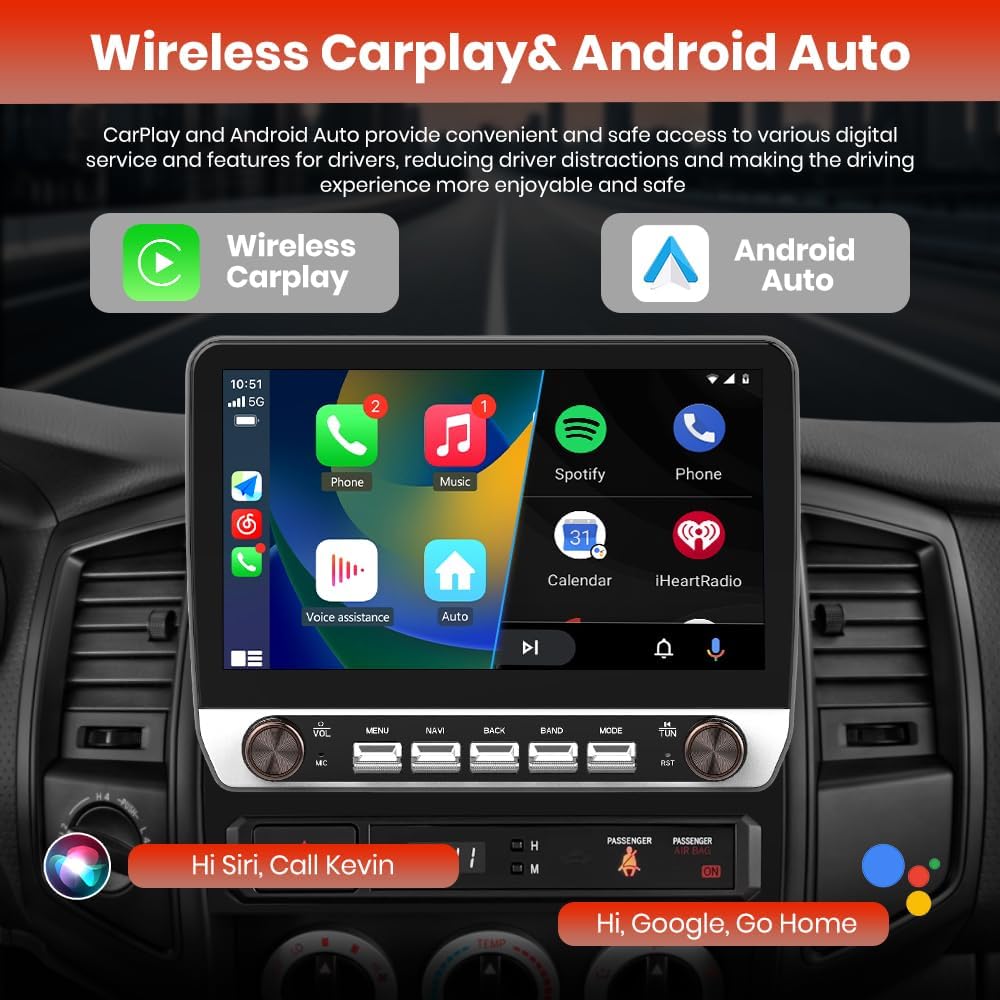 AWESAFE 10" for Toyota Tacoma Radio Upgrade 2005-2015, Touch Screen Tacoma Radio Android 13 Head Unit with Wireless CarPlay/Android Auto/AM/FM/DSP-2GB+64GB