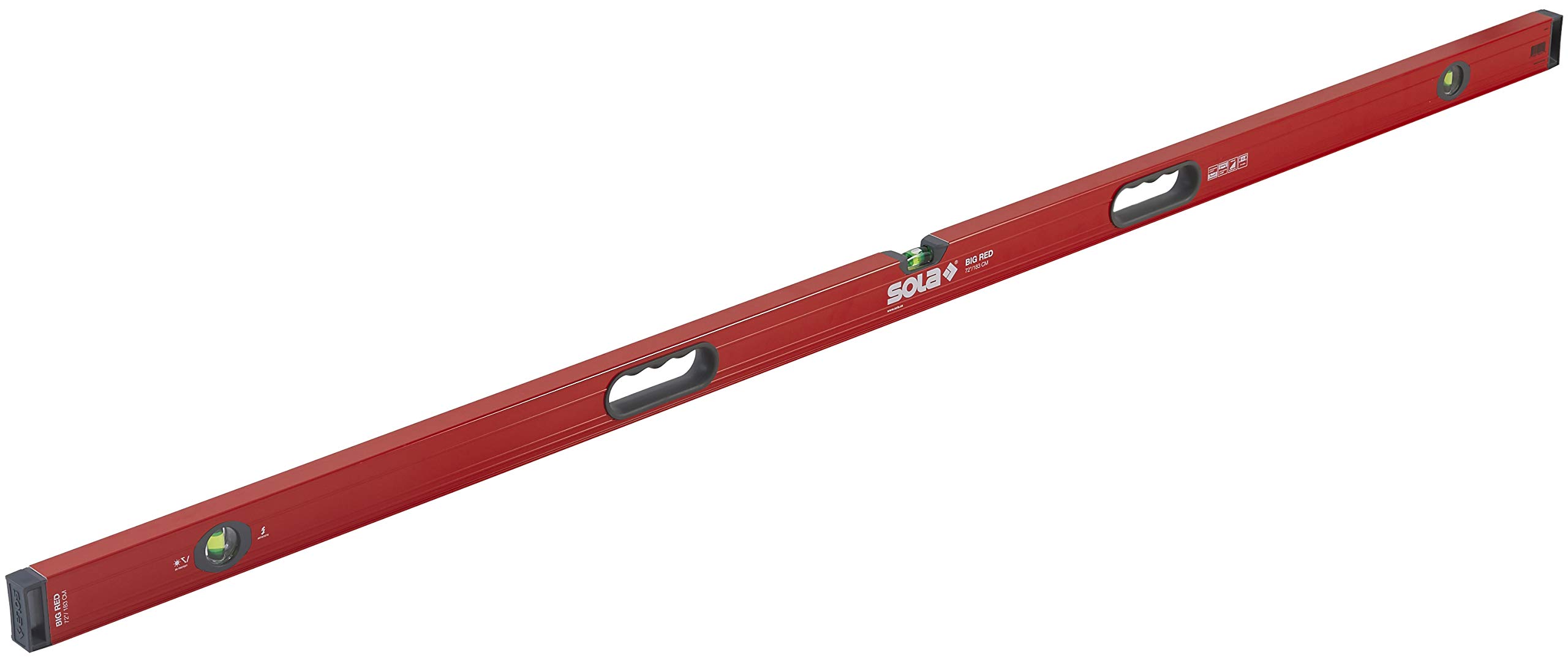 SOLA LSB72 Big Red Aluminum Box Beam Level with 3 60