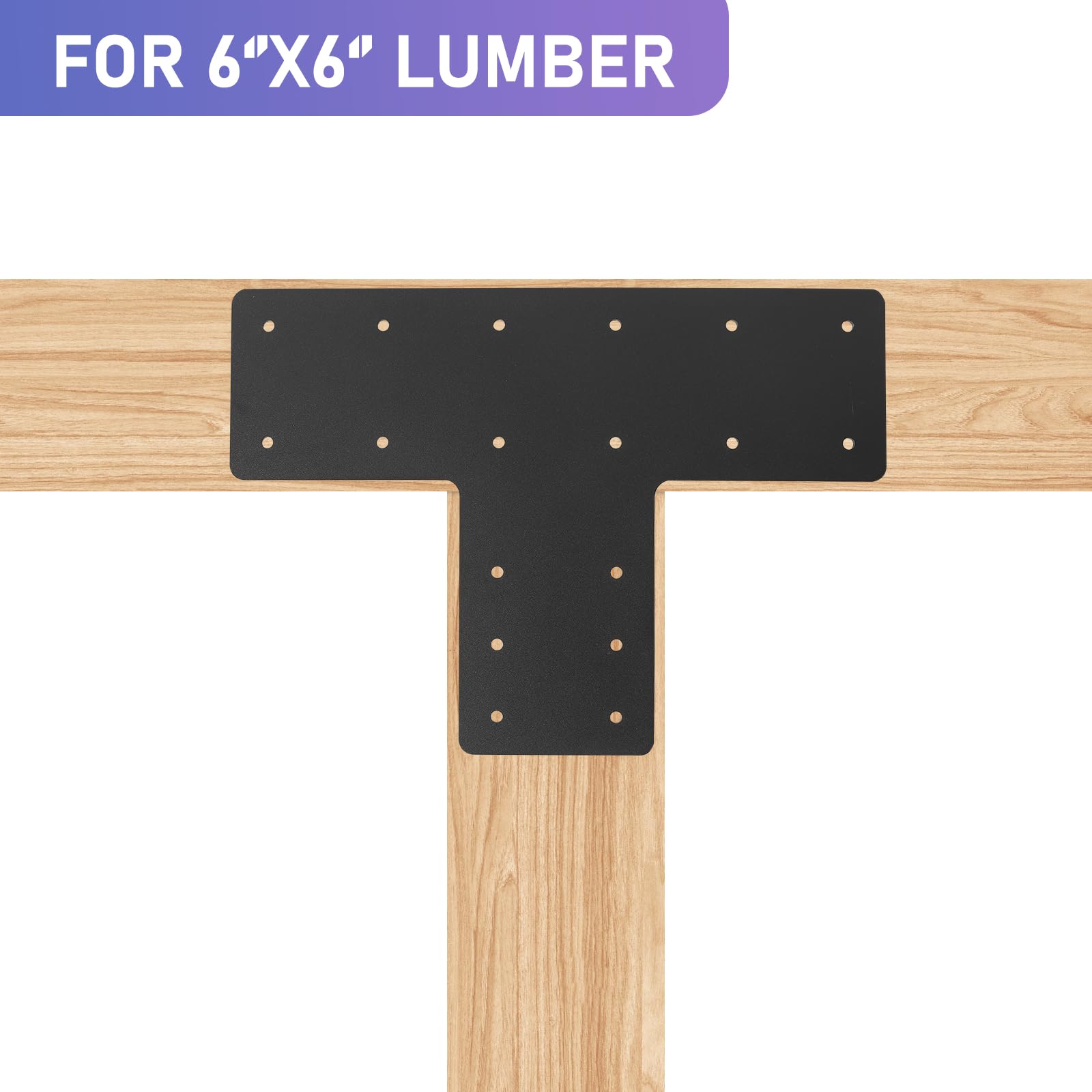 2 Soportes En T Para Postes Y Vigas - Placa De Reparación 420x203x127 Mm, Acero Con Recubrimiento En Polvo, Para Pérgolas, Estructuras De Madera Y Proyectos DIY