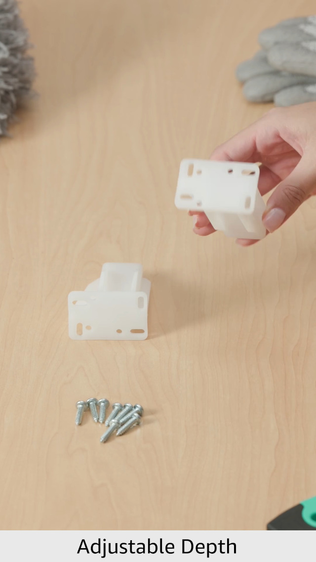 Prime-Line R 7227 Drawer Track Back Plate, 5/16 in. x 7/8 in, Plastic, White, 1 Pair (1 LH, 1 RH