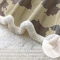 Vista 4 de Sleepwish Manta de Forro Polar con Camuflaje Caqui Militar para Niños Varones, Manta Sherpa Suave de Camuflaje del Ejército para Sofá y Silla, Manta