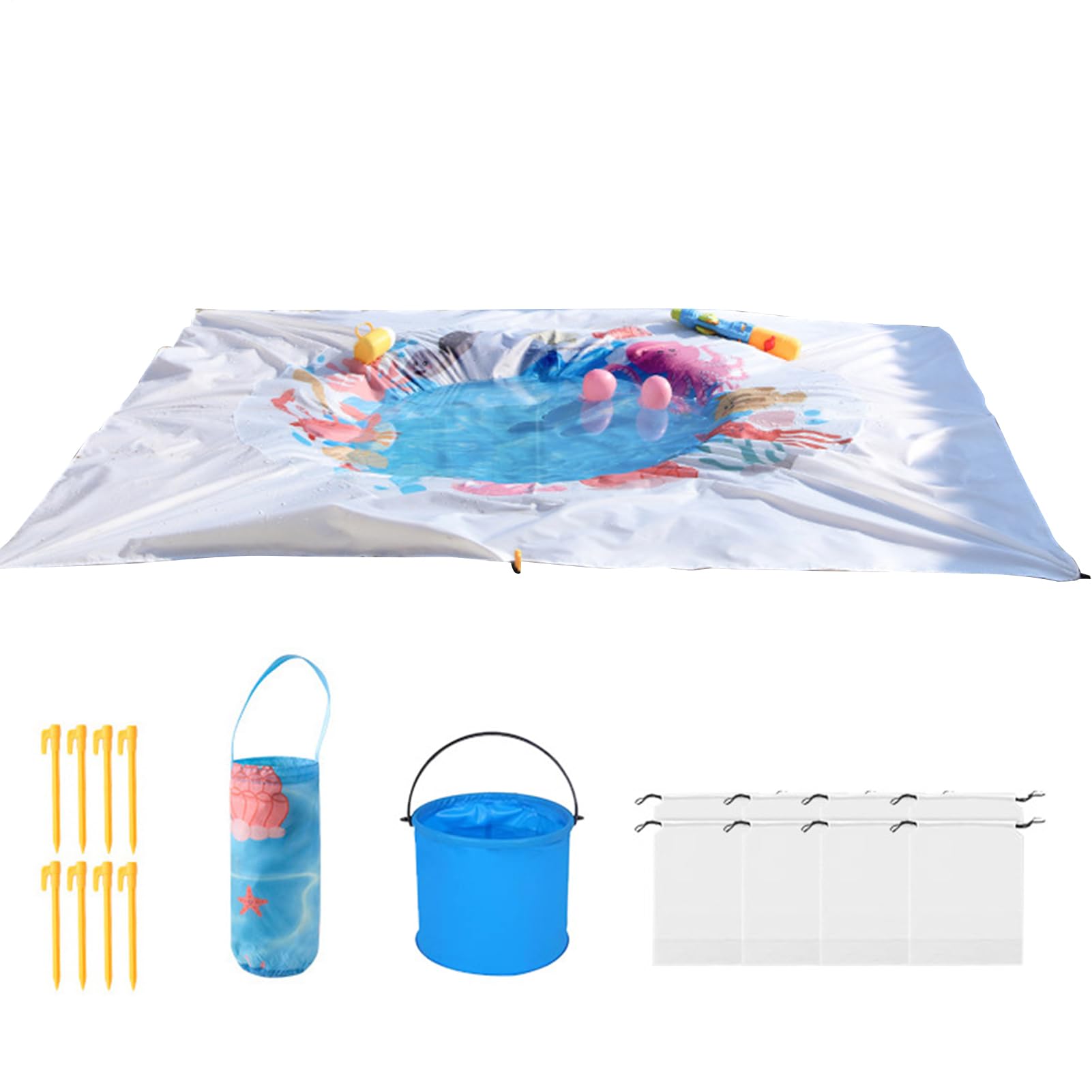 Piscine plage pour bébé et pataugeoire pliable 2x2m