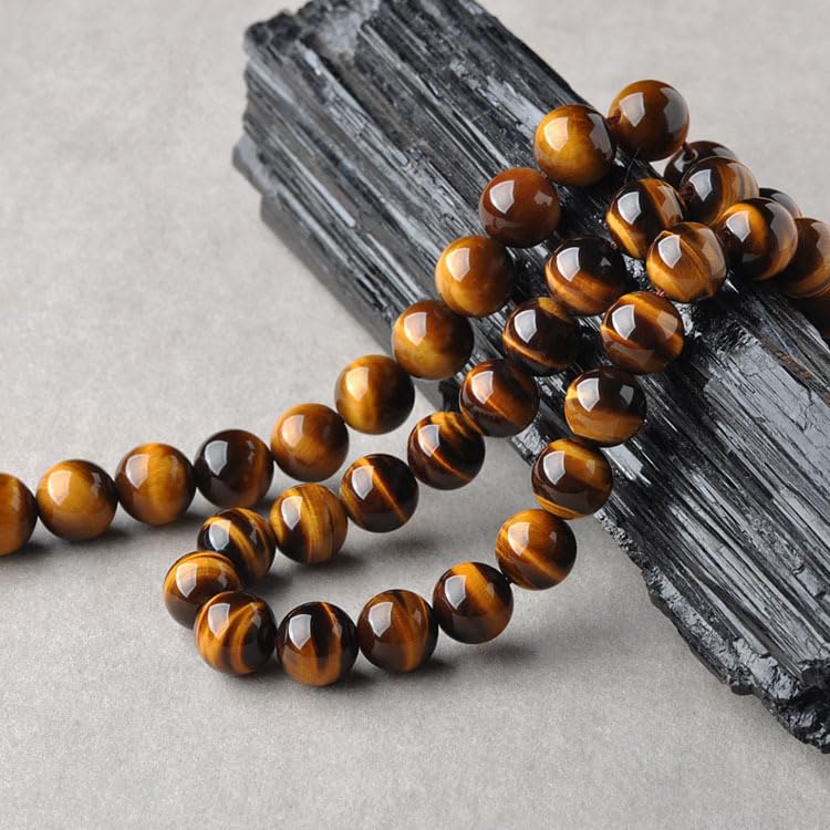 Cuentas de Ojo de Tigre Amarillo Natural de 4-18 mm, Cuentas Sueltas Redondas de Cristal semiprecioso para Hacer Joyas, Pulseras, Collares y Manualidades