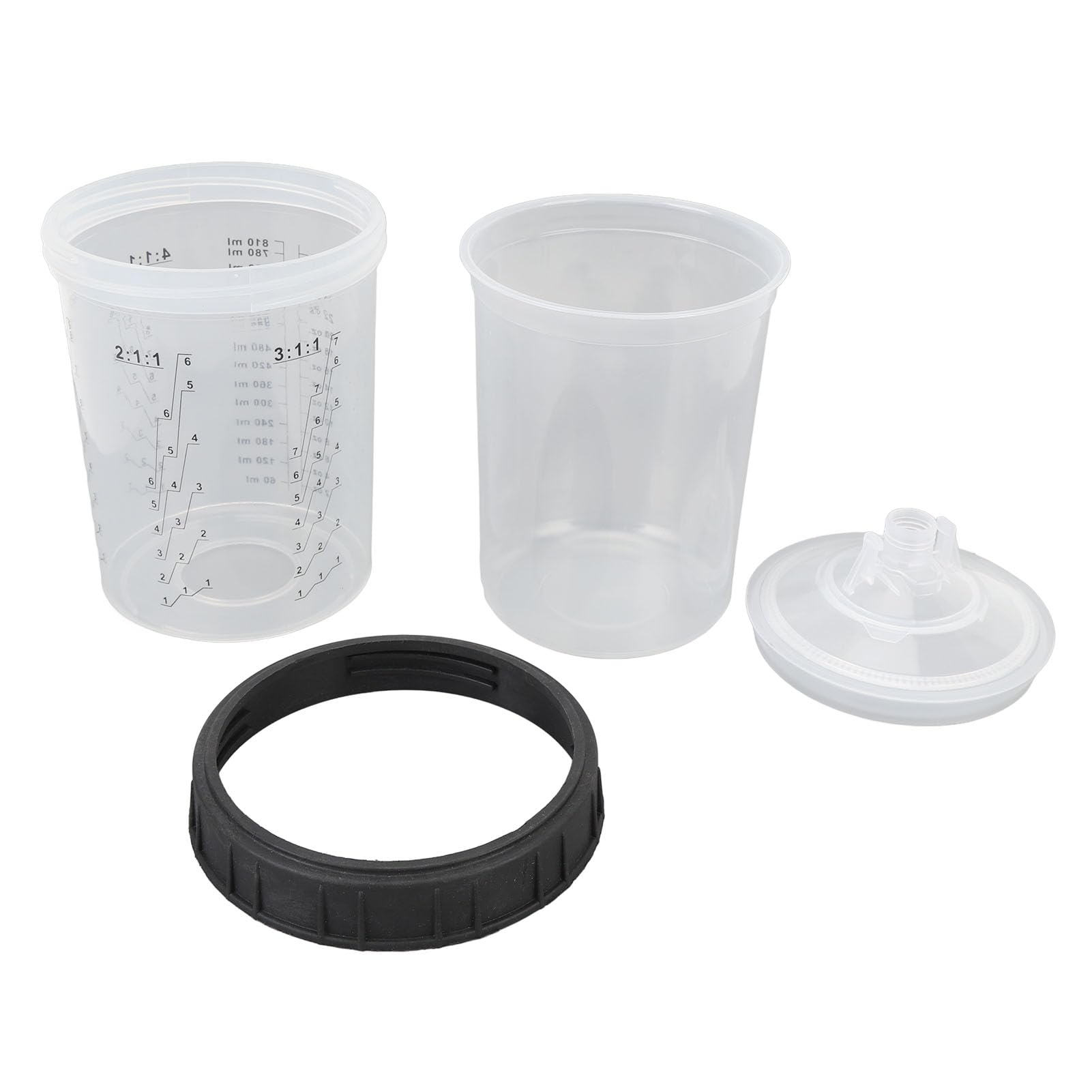 Generic Juego de Vasos Desechables para Mezclar Pintura en Aerosol, a Prueba de Fugas, Multiusos, Evitan la Disolución de la Pintura, Vasos para Pulverizadores de para Automóviles (0-810ML/0-28OZ