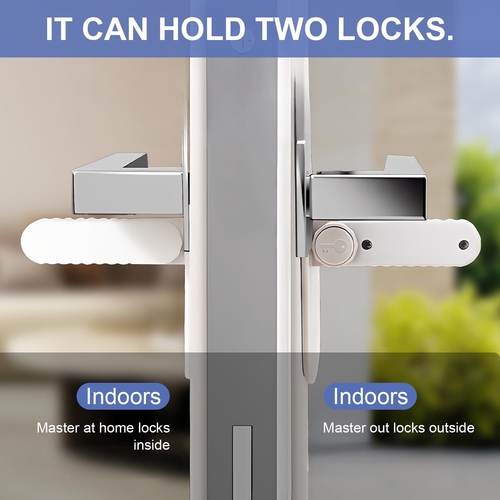 Verrou de Levier de Porte à L'Épreuve des Enfants Petproof, Serrure de Poignée de Sécurité pour Bébé, Sans Outils ni Perçage, Blanc