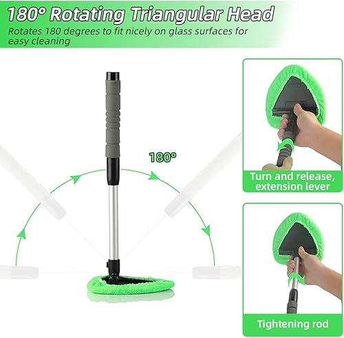 Miniatura 4 de Herramienta de limpieza de parabrisas de automóvil y cepillo de desempañamiento de vidrio, mango de plástico ABS retráctil y cepillo de limpieza de
