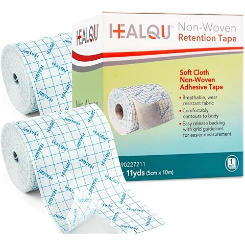 Dressing Retention Tape - 2" x 11yd, 2 Rolls Premium Non-Woven Hypoallergenic Cloth - Secure and Gentle Adhesive for Wound Dressings - Latex-Free and Versatile for Sensitive Skin Care Cover