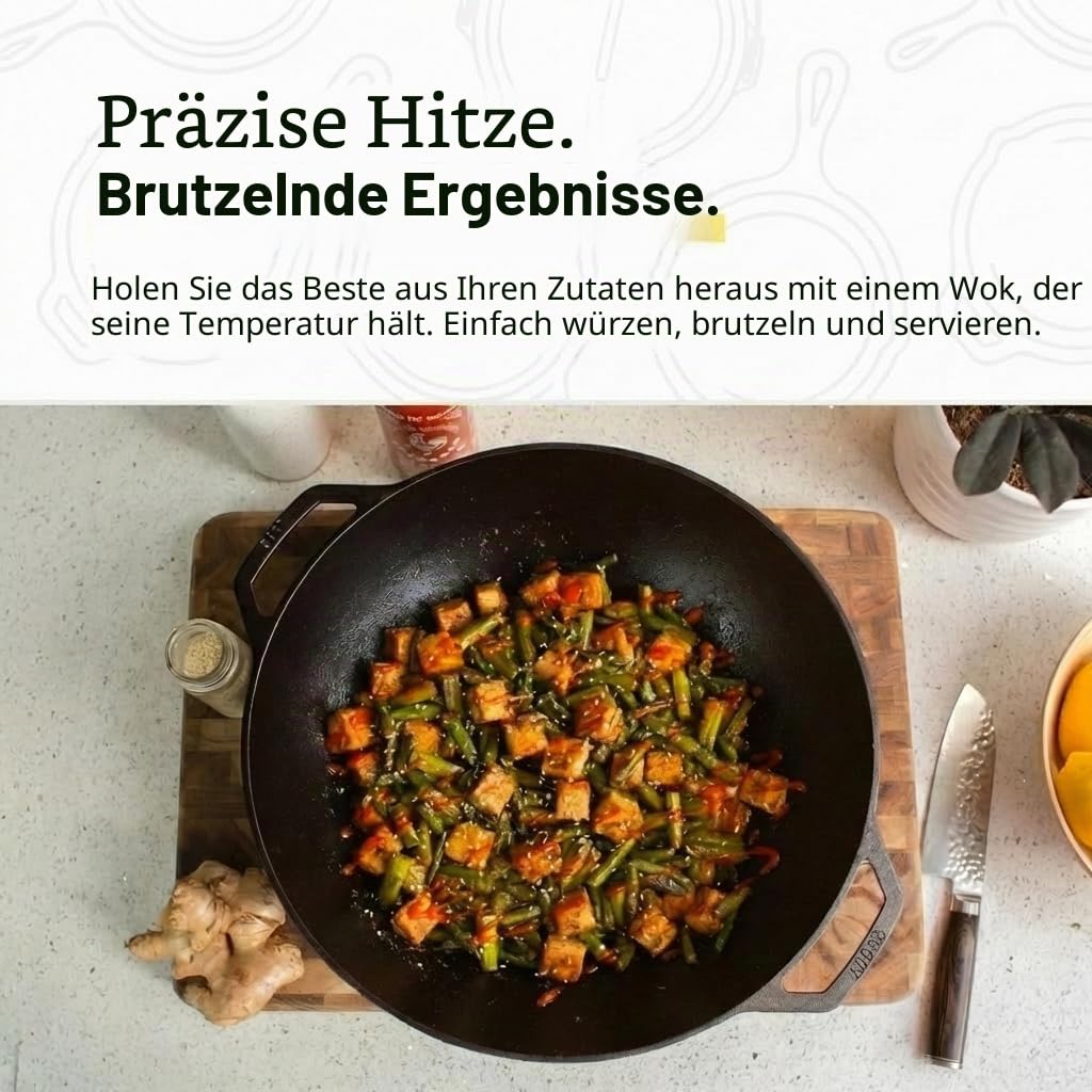 Lodge Wok aus Gusseisen, 35,6 cm