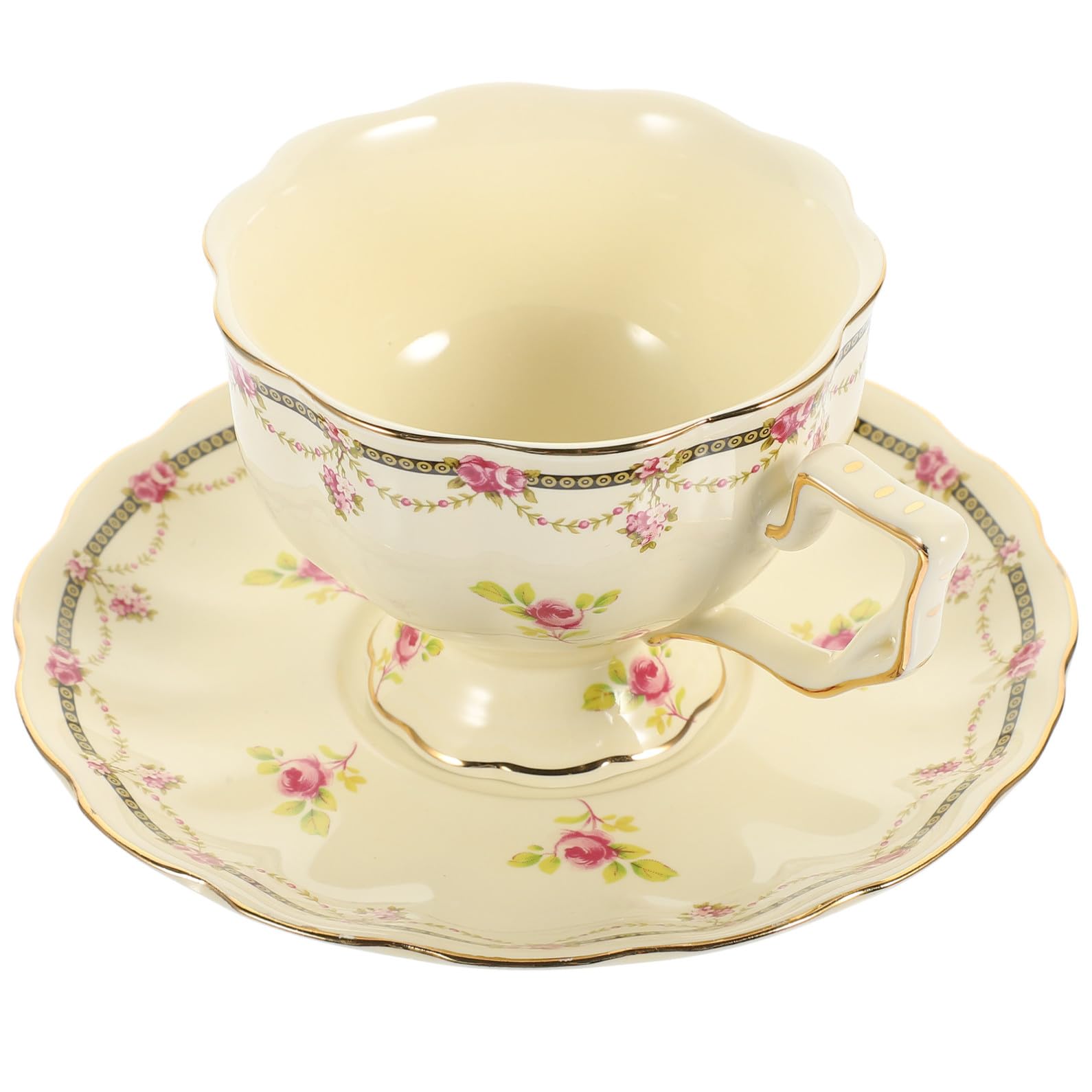 Baluue Tasses à Café Avec Soucoupes Céramique Pour Usage Quotidien Maison Ou Bureau Simple Et Élégant