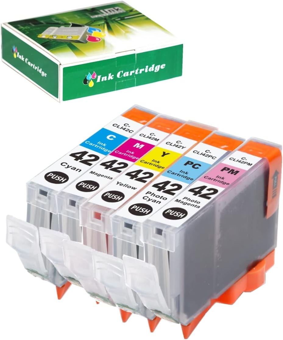NEXTPAGE Compatible Canon pro 100 Ink cartridges Color 5 Pack for CLI-42 CLI42 Pro-100 Pro-100S Printer (Cyan, Magenta, Photo Cyan, Photo Magenta)