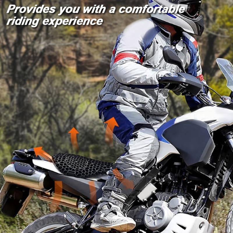 YOFAB Cuscino Sella Moto per BMW F 750 GS 2018-2023, Cuscino di Seduta in Gel Ammortizzatore a Nido d'Ape 3D, Cuscino Sella Moto in Gel Traspirante per Lunghi Viaggi
