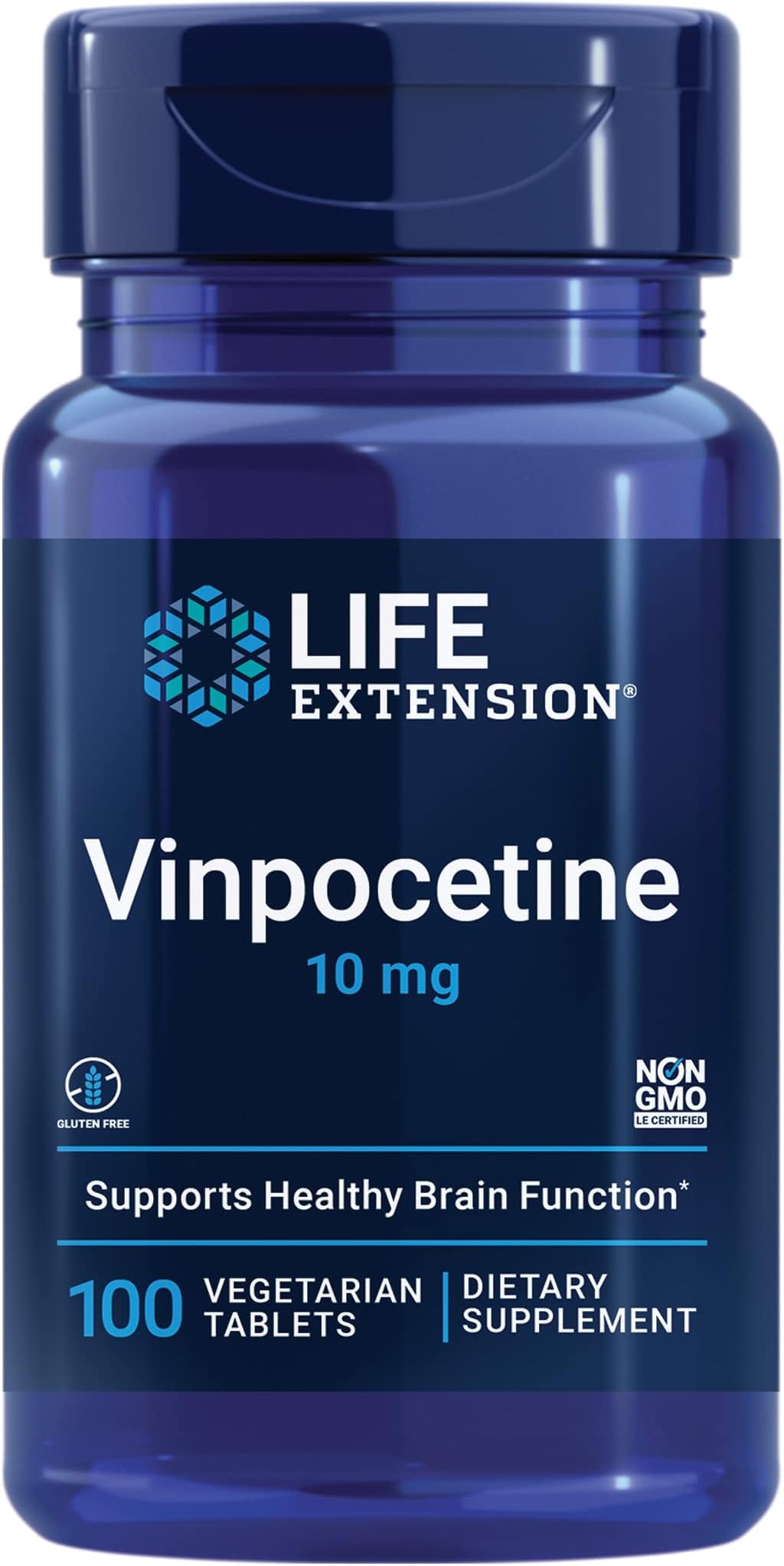 Vinpocetine, derived from Periwinkle Plant, Concentration and Memory, Gluten-Free, Non-GMO, Vegetarian, 100 Tablets