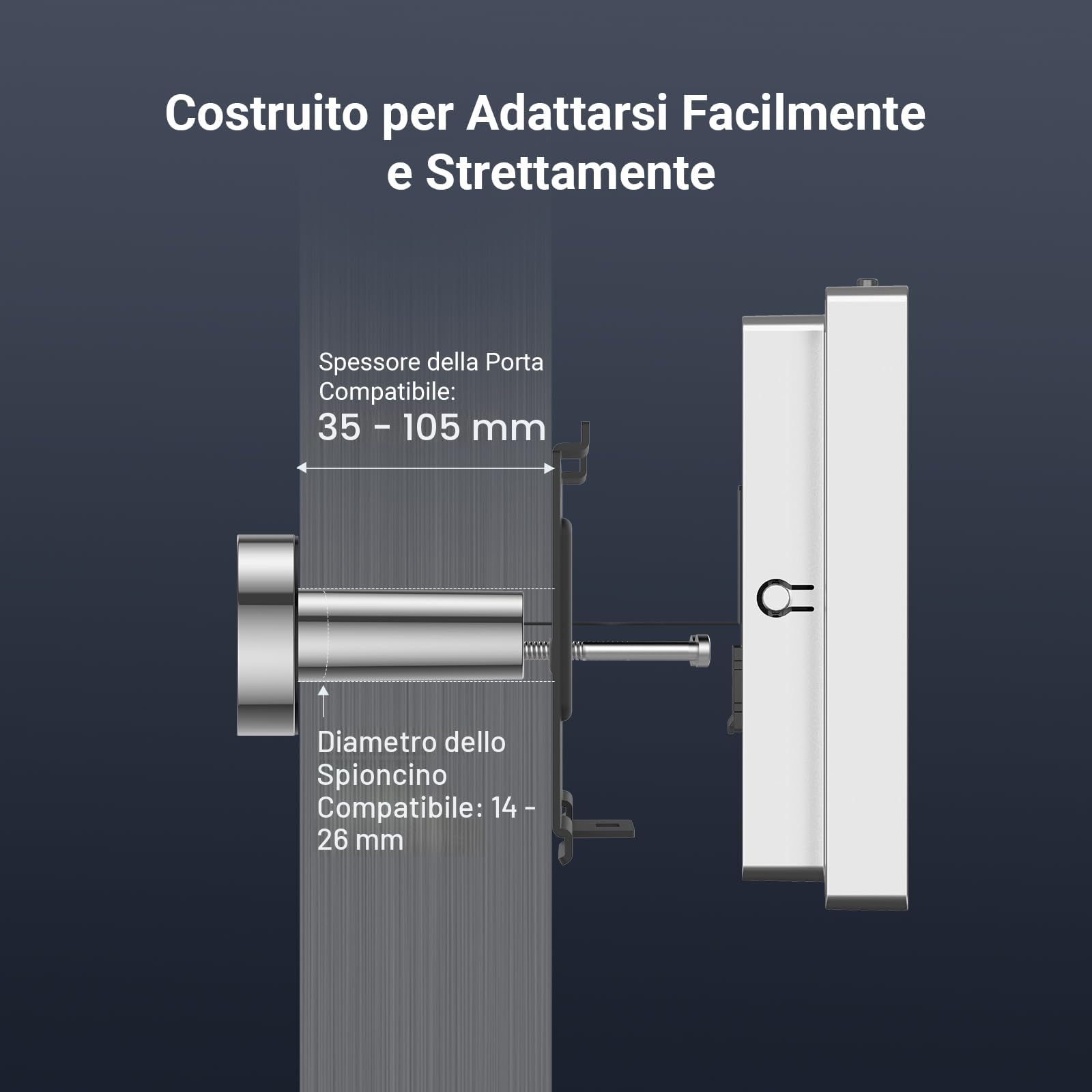 EZVIZ CP2 Spioncino Digitale a Batteria 1080P con Schermo a Colori da 4,3", Visione Grandangolare a 146°, Batteria Ricaricabile da 2200 mAh, WiFi 2.4 GHz, NO Rilevamento di Movimento, Colore Argento