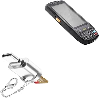 BoxWave Adapter Compatible with ScanSKU Android Barcode Scanner Rugged M Series (1D) - Micro SD Card miniReader, USB Type-C OTG Reader USB3.0 Adapter Keychain - Metallic Silver
