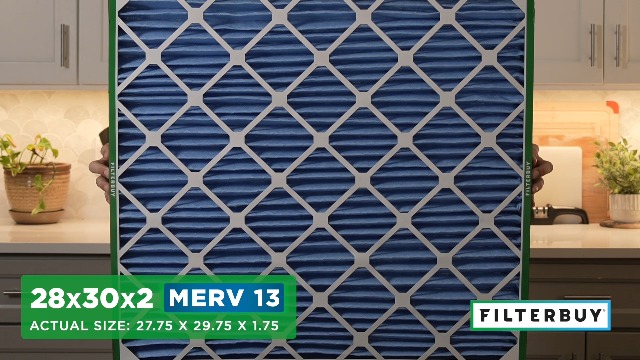 Image of Filterbuy 28x30x2 Air Filter MERV 13 Smoke & Allergy Defense (4-Pack)