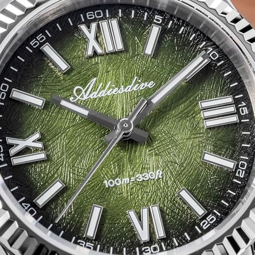 Image of ADDIESDIVE 10.6 MM Luxury Watches for Men Women Roman Numerals Synthetic Sapphire VH Sweep Second Fluted Bezel Casual Wear Unisex Watch