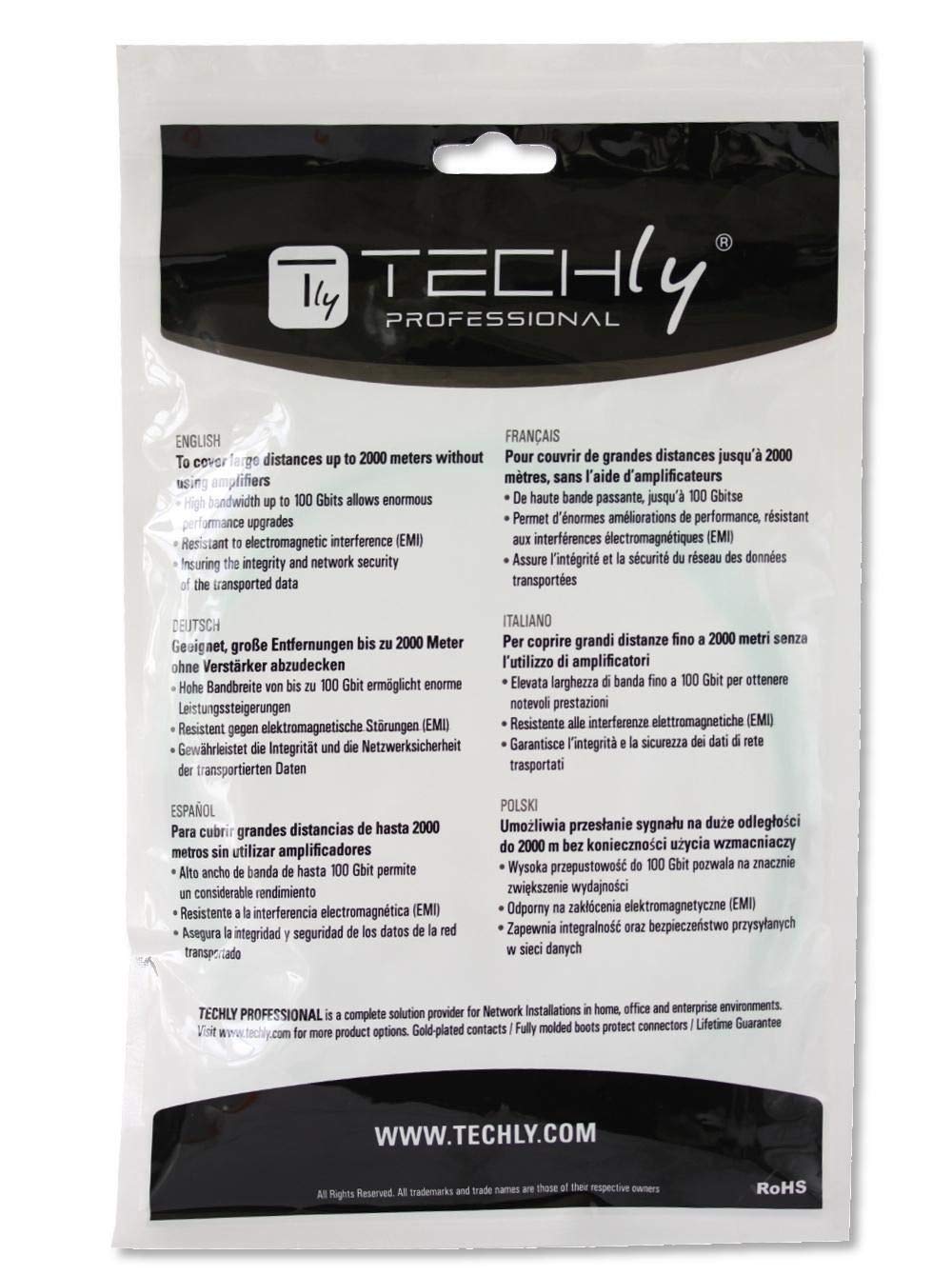 Techly Professional 304086 Cavo Fibra Ottica Multimodale OM4 SC/LC 50/125 10 m Fucsia