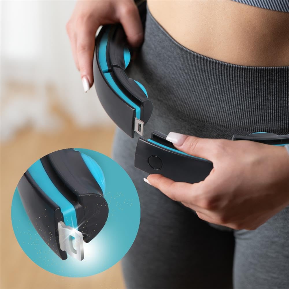 HMS HHM17 Smart Hula Hoop mit Gewicht & Digitalem Zähler – Verstellbarer Fitness Reifen 71–106 cm Taille, Magnetische Massagepunkte, USB-C Display, Schwerkraftball, Home Workout
