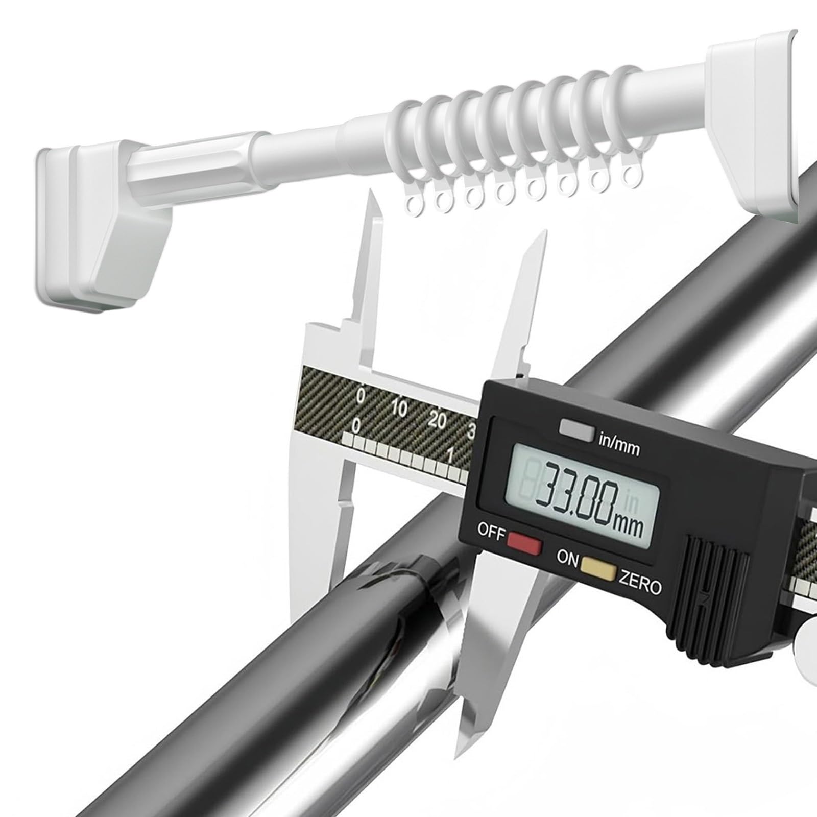 ain Rod No Drill, 0,4 m-5,0 m, Ø 3 m, asta di serraggio estensibile per Lar (bianco, 260-350 cm)