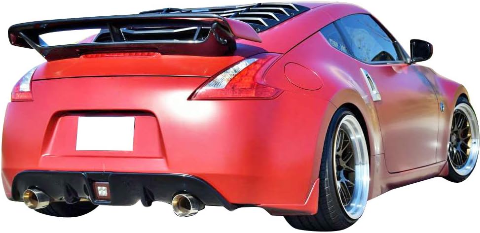 FREEMOTOR802 Compatible with 2009-2019 Nissan 370Z Coupe Rear Bumper Diffuser, GT Style Unpainted Black PP Spoiler