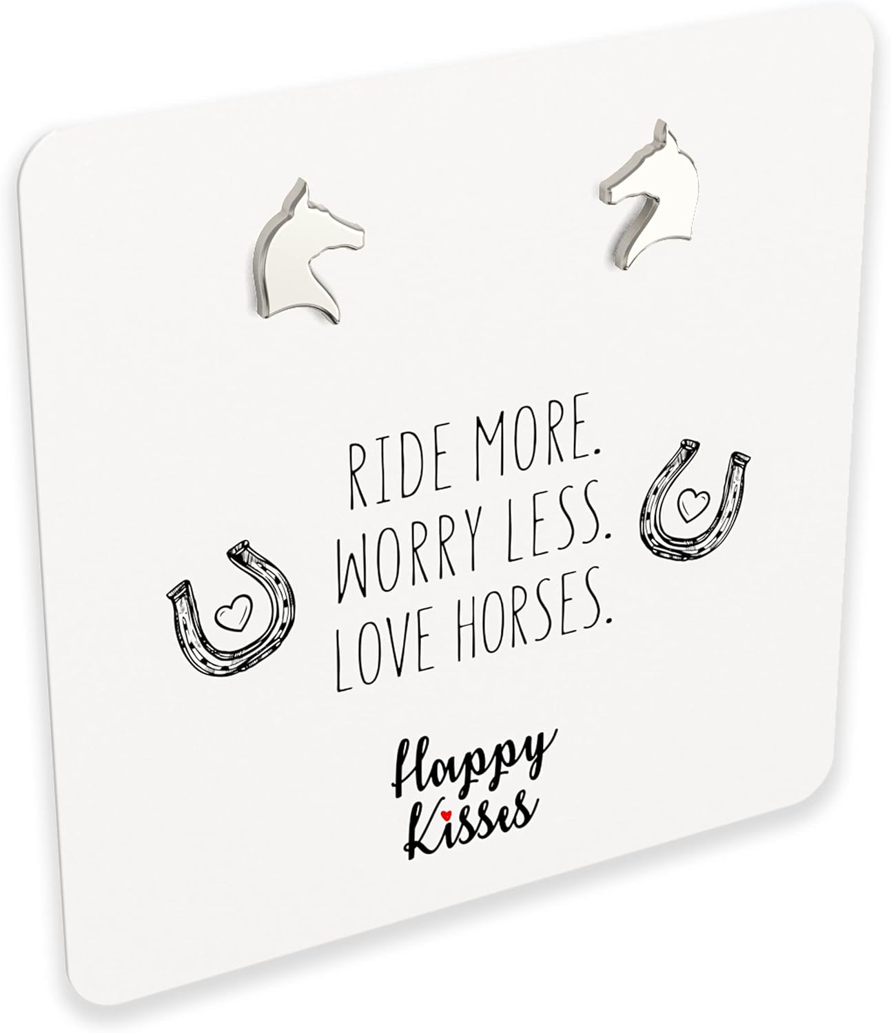 Horse Earrings, Cute Stud Set for Women and Girls – Horseback Riders Design with Message Card